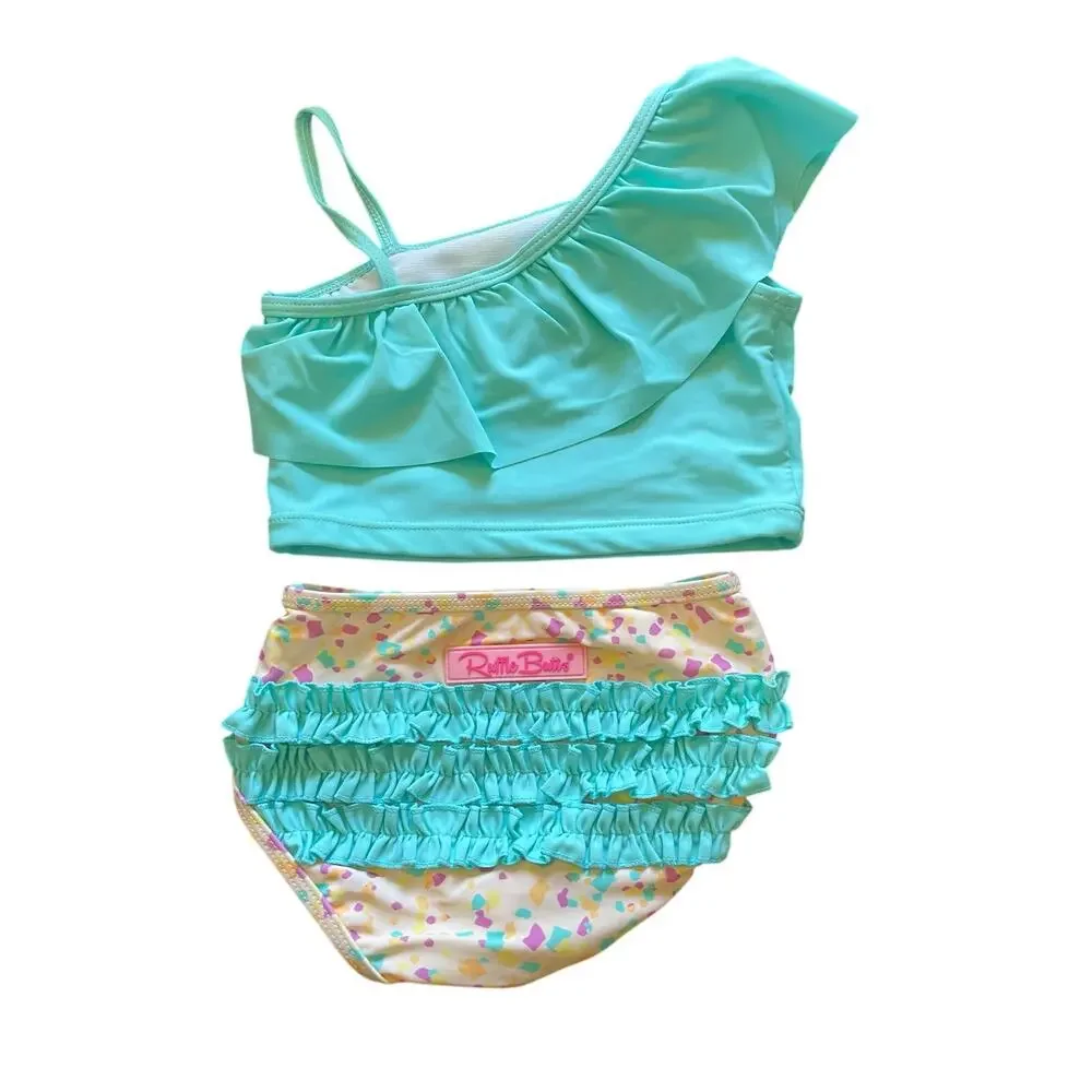 RUFFLE BUTTS Baby Girl Confetti Tankini Swimsuit Set 18-24 Months